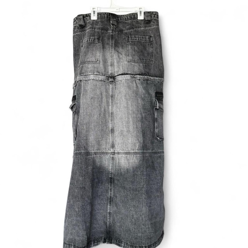 Dolls Kill Current Mood Popularity Explained 2-Way Denim Maxi Skirt NWT Large - Picture 4 of 8